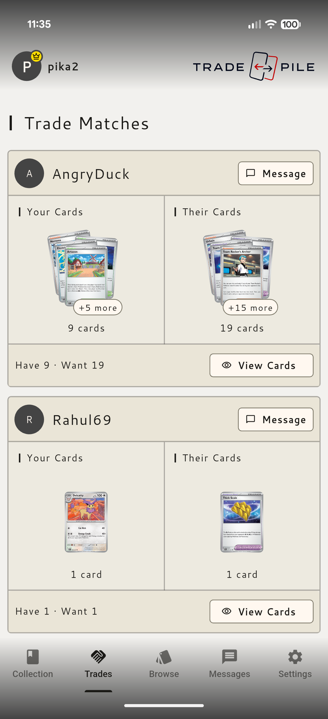 Get matched with traders